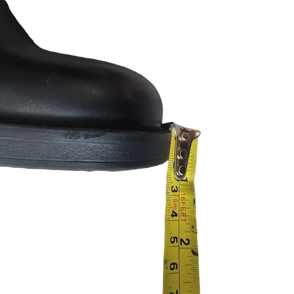 Black and Silver Mid-Calf Moto Boots with Harness Strap - Picture 12 of 16